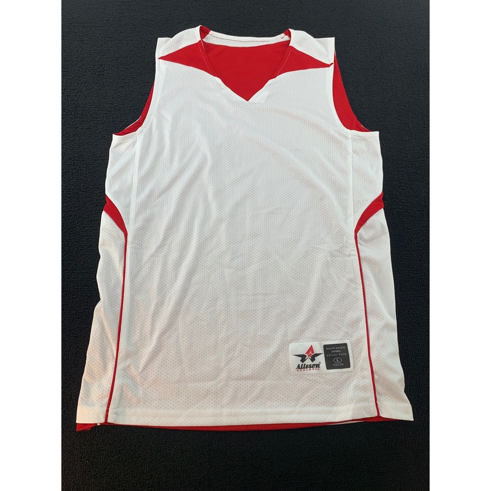 Alleson Athletic Youth Large Reversible‎ Basketball Jersey White Red